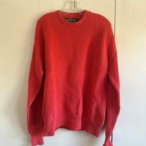 American Eagle Sweater Men L Red Crew 100% Cotton VTG Made in USA